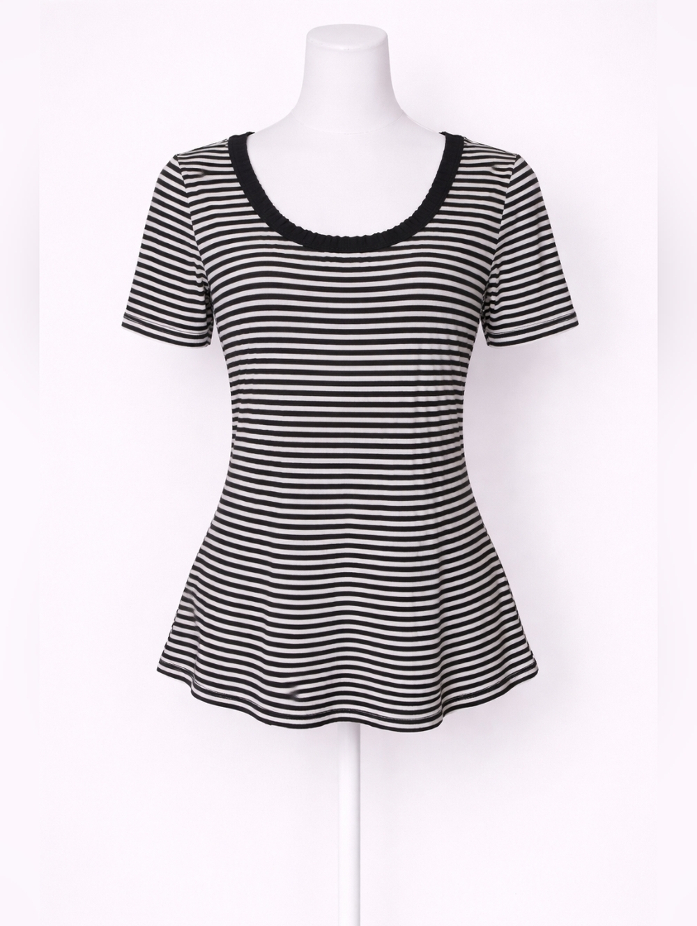 Xhilaration Y2K Striped Black and White Cap Sleeve Top